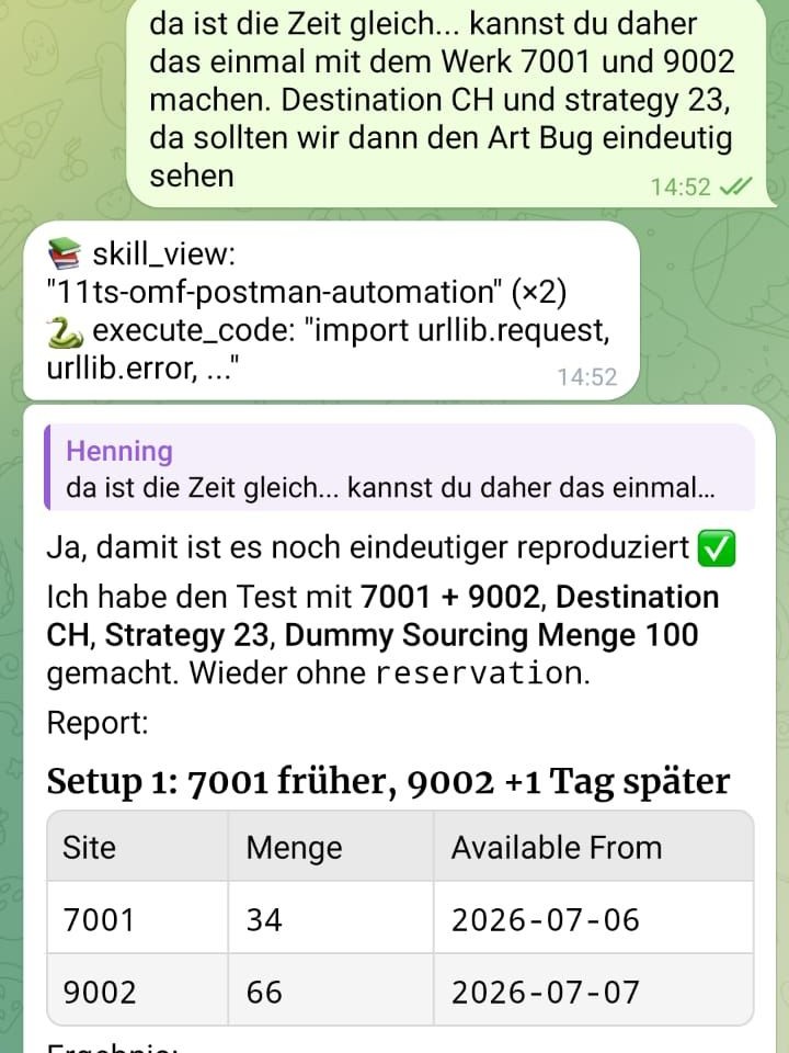 Screenshot: Chat mit dem KI-Agenten Wolfgang in Telegram